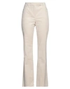 Emme By Marella Woman Pants Sand Size 8 Cotton, Elastane In Beige