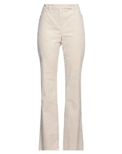 Emme By Marella Woman Pants Sand Size 8 Cotton, Elastane In Beige