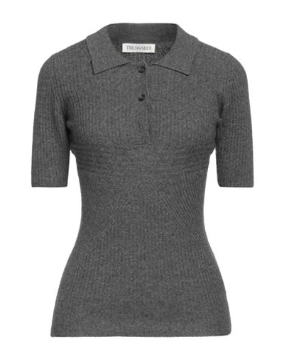 Trussardi Woman Sweater Lead Size M Wool, Viscose, Polyamide, Cashmere In Grey
