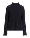 Aragona Woman Turtleneck Navy Blue Size 8 Cashmere