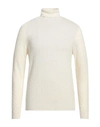 Drumohr Man Turtleneck Cream Size 40 Merino Wool In White