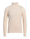 Drumohr Man Turtleneck Beige Size 46 Merino Wool