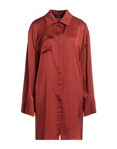 Feleppa Woman Mini Dress Brick Red Size 2 Viscose, Rayon