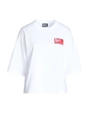Diesel Cotton Logo-patch T-shirt In Bianco