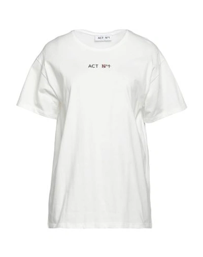 Act N°1 Woman T-shirt White Size M Cotton