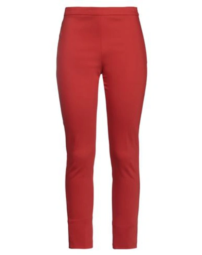 Caractere Caractère Woman Pants Rust Size 8 Cotton, Polyester, Elastane In Red