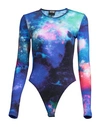 Versace Jeans Couture Woman Bodysuit Bright Blue Size 0 Polyamide, Elastane In Blue
