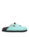 Buscemi Woman Mules & Clogs Turquoise Size 10 Leather In Blue
