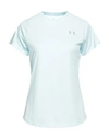 Under Armour Woman T-shirt Sky Blue Size M Polyester, Elastomultiester In Blue