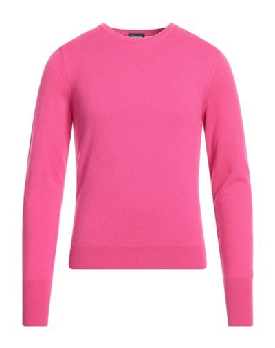 Drumohr Man Sweater Fuchsia Size 44 Cashmere In Pink