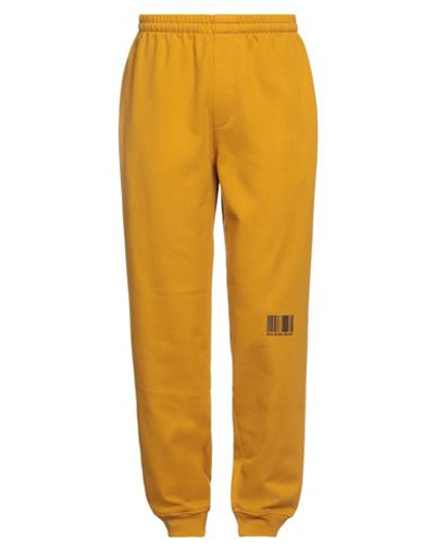 Vtmnts Man Pants Mustard Size S Cotton, Elastane, Polyester In Yellow