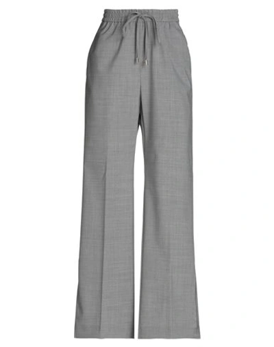 Max & Co . Woman Pants Grey Size 8 Polyester, Virgin Wool, Elastane