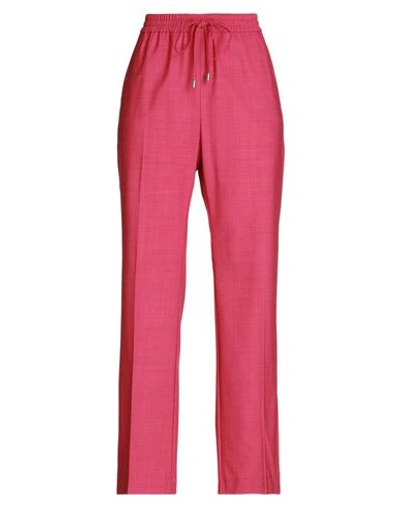 Max & Co . Woman Pants Magenta Size 12 Polyester, Virgin Wool, Elastane