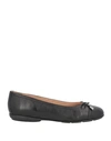 Geox Woman Ballet Flats Black Size 11 Soft Leather In Black