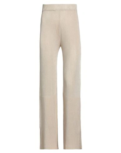 Nocold Woman Pants Sand Size L Viscose, Polyester, Metal In Beige