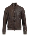 MASTERPELLE MASTERPELLE MAN JACKET COCOA SIZE XXL SOFT LEATHER