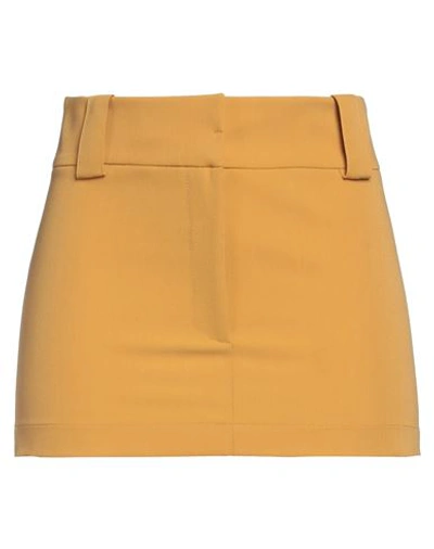 Patrizia Pepe Woman Mini Skirt Ocher Size 8 Polyester, Viscose, Elastane In Yellow