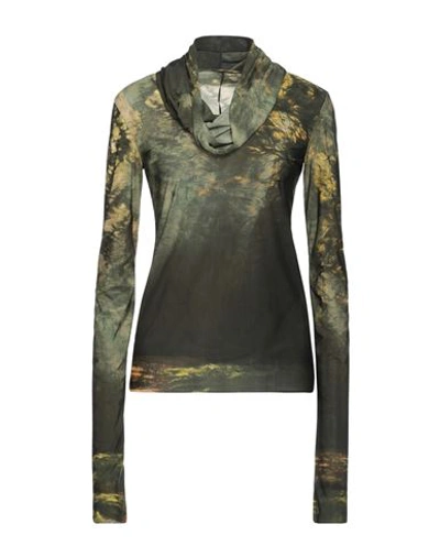 Masnada Woman T-shirt Dark Green Size 6 Polyamide, Elastane