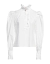 Custommade Denja High-collar White Ruffle Shirt In White