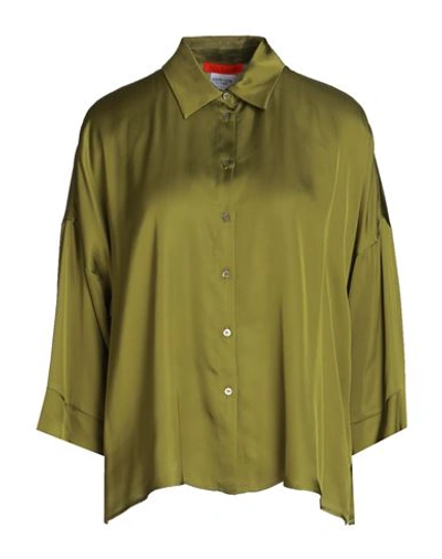 Max & Co . Woman Shirt Military Green Size 8 Viscose