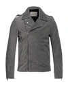 Vintage De Luxe Man Jacket Grey Size 44 Soft Leather