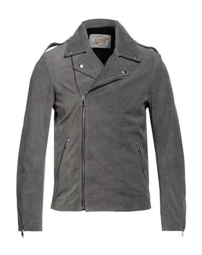 Vintage De Luxe Man Jacket Grey Size 44 Soft Leather