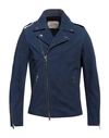 Vintage De Luxe Man Jacket Navy Blue Size 42 Soft Leather