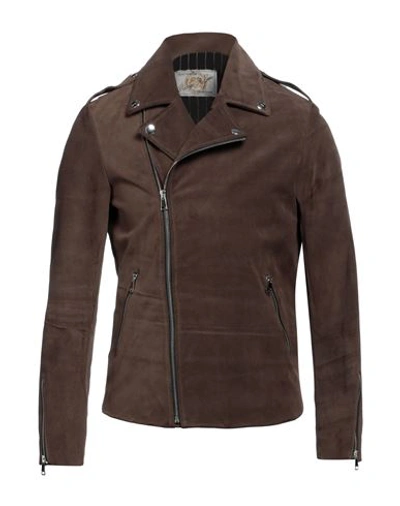 Vintage De Luxe Man Jacket Dark Brown Size 44 Soft Leather