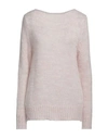 Bellwood Woman Sweater Light Pink Size M Mohair Wool, Polyamide, Merino Wool