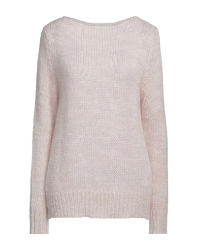 Bellwood Woman Sweater Light Pink Size M Mohair Wool, Polyamide, Merino Wool