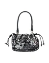 CORSIA CORSIA WOMAN HANDBAG BLACK SIZE - TEXTILE FIBERS, SOFT LEATHER