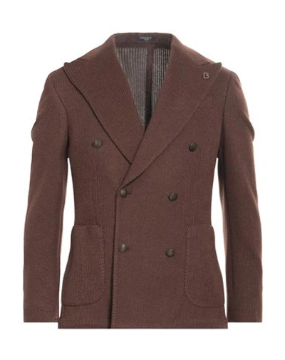 Breras Milano Man Blazer Brown Size 40 Wool, Cotton In Brown