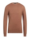 +39 Masq Man Sweater Brown Size 42 Merino Wool