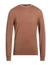 +39 Masq Man Sweater Brown Size 44 Merino Wool
