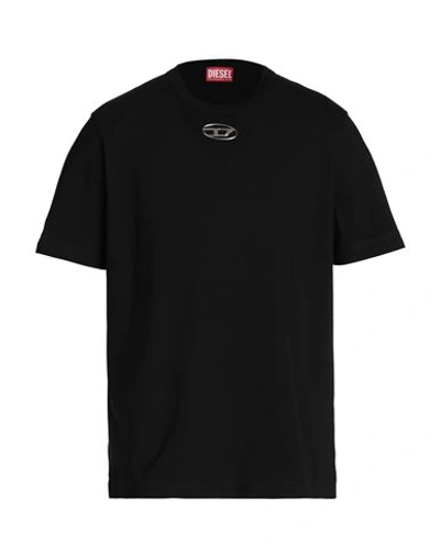 Diesel Mens 900 T-norm-iod Logo-embroidered Cotton-jersey T-shirt In Black