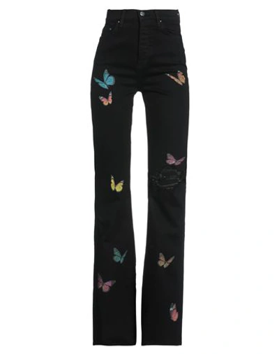 Amiri Woman Denim Pants Black Size 26 Cotton, Elastane