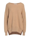 CARACTERE CARACTÈRE WOMAN SWEATER CAMEL SIZE 2 WOOL, VISCOSE, POLYAMIDE, CASHMERE