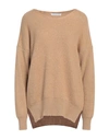 Caractere Caractère Woman Sweater Camel Size 2 Wool, Viscose, Polyamide, Cashmere In Beige