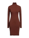 Wolford Woman Mini Dress Brown Size M Virgin Wool, Cotton, Elastane
