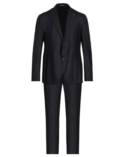 Tagliatore Man Suit Navy Blue Size 46 Virgin Wool