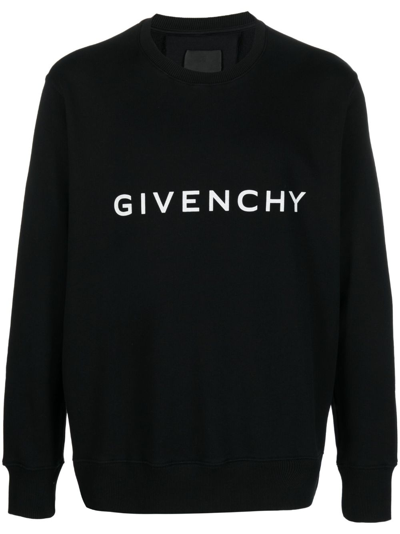 Givenchy Logo Cotton Sweatshirt In Black