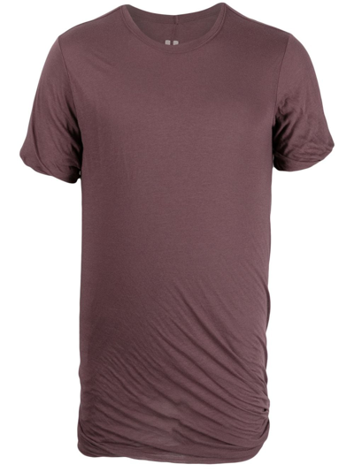Rick Owens Double Ss Organic Cotton T-shirt In Purple