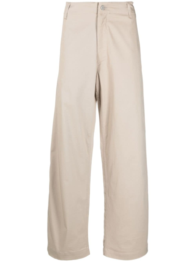 Emporio Armani Sustainable Collection Straight-leg Trousers In Beige