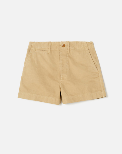 Re/done 90s Trouser Shorts In Washed Khaki