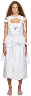 CHOPOVA LOWENA SSENSE EXCLUSIVE WHITE WEDDING CARVE BOW MIDI DRESS