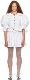 CHOPOVA LOWENA SSENSE EXCLUSIVE WHITE WEDDING HARPSICHORD MINIDRESS