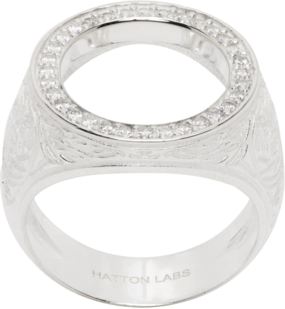 Hatton Labs Silver Decorato Sovereign Ring In Sterling Silver