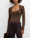 PAIGE GENIEVE SPARKLY LONG-SLEEVE SWEATER TOP