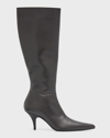 THE ROW SLING LEATHER STILETTO MID BOOTS