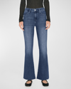 Frame Le High Flare Cotton-blend Jeans In Drizzle